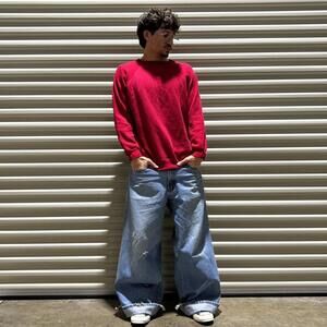 Vintage 80s Hanes Sport faded red crewneck sweatshirt